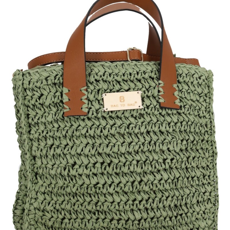 BAG TO BAG Γυναικεία Ψάθινη Tσάντα Xιαστί