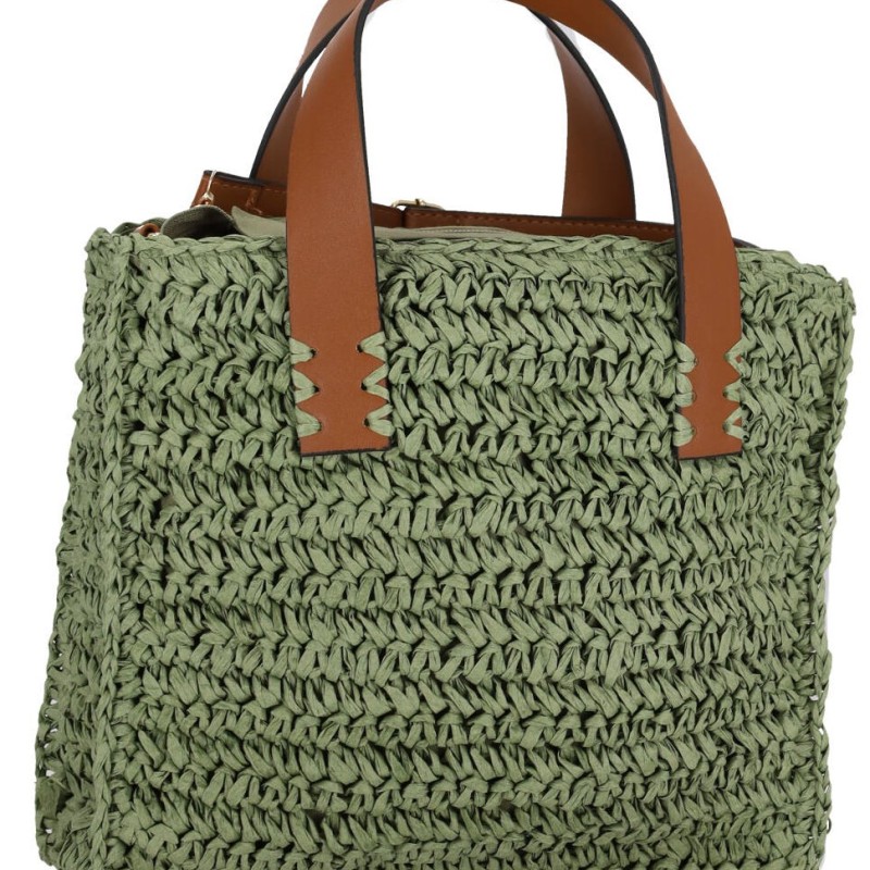 BAG TO BAG Γυναικεία Ψάθινη Tσάντα Xιαστί