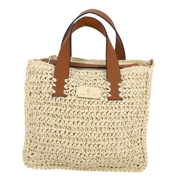 BAG TO BAG Γυναικεία Ψάθινη Tσάντα Xιαστί