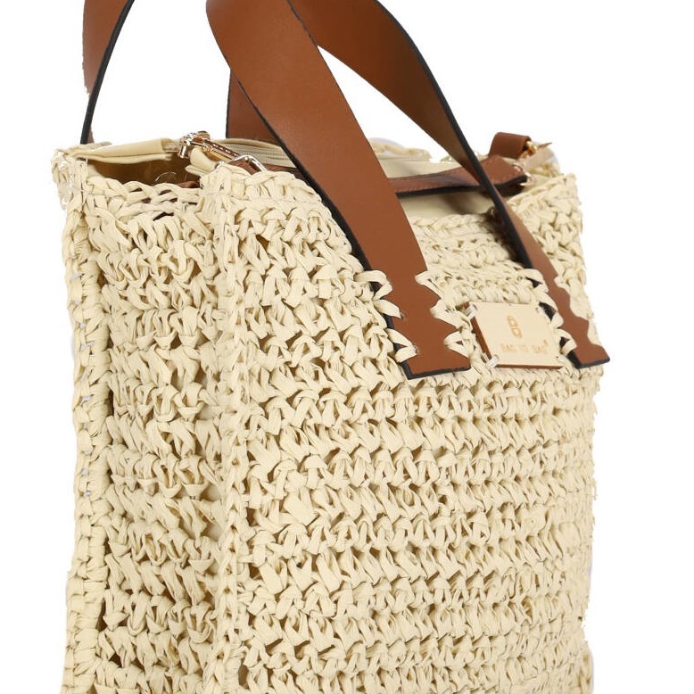 BAG TO BAG Γυναικεία Ψάθινη Tσάντα Xιαστί