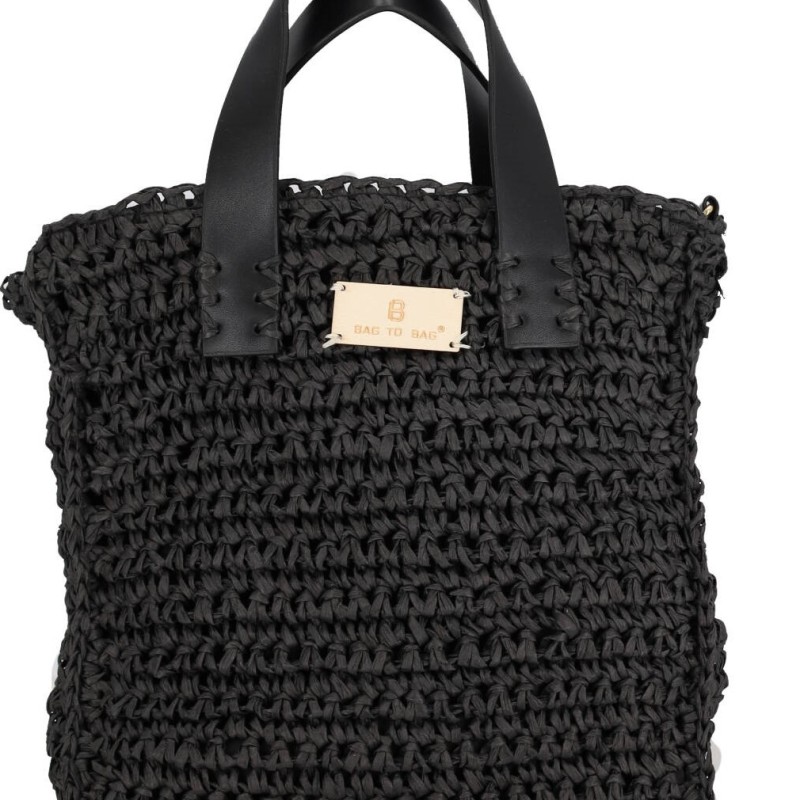 BAG TO BAG Γυναικεία Ψάθινη Tσάντα Xιαστί