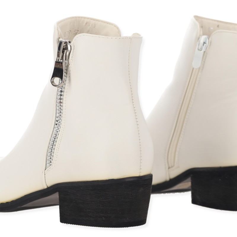 Sweet Shoes Δερμάτινα Μποτάκια με Χοντρό Τακούνι