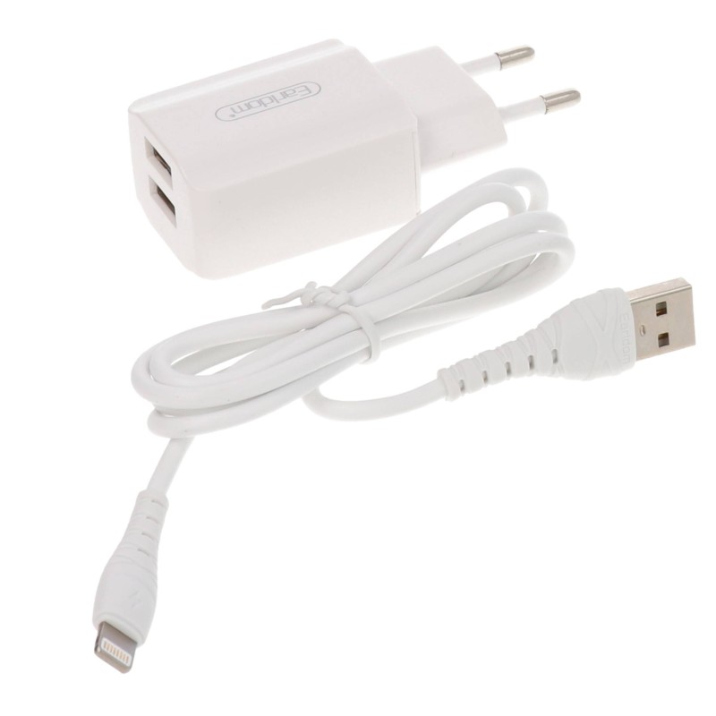 Earldom ES-202 Σετ Φόρτισης 2.4Α Με 2 θύρες USB και Καλώδιο USB σε Lightning Earldom ES-202 Σετ Φόρτισης 2.4Α Με 2 θύρες USB και Καλώδιο USB σε Lightning