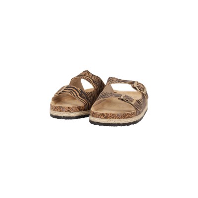 Jomix Shoes  Γυναικεία Σανδάλια Flat με Διπλές Τόκες -Animal Print