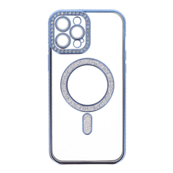 Back Cover Θήκη Σιλικόνης Με Τζαμάκι Κάμερας, Magsafe, Στρασάκια Και Γκλίτερ (Iphone 12 Pro Max)