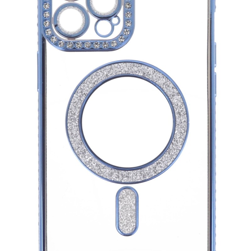Back Cover Θήκη Σιλικόνης Με Τζαμάκι Κάμερας, Magsafe, Στρασάκια Και Γκλίτερ (Iphone 12 Pro Max)