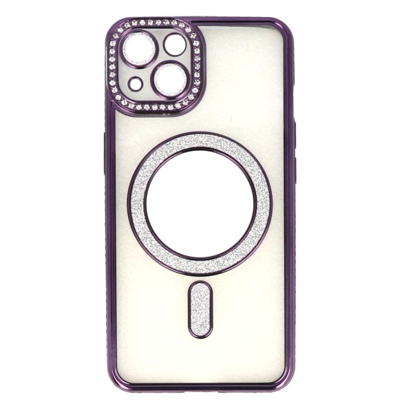 Back Cover Θήκη Σιλικόνης Με Τζαμάκι Κάμερας, Magsafe, Στρασάκια Και Γκλίτερ (Iphone 14) Αξεσουάρ Κινητών/Tablet