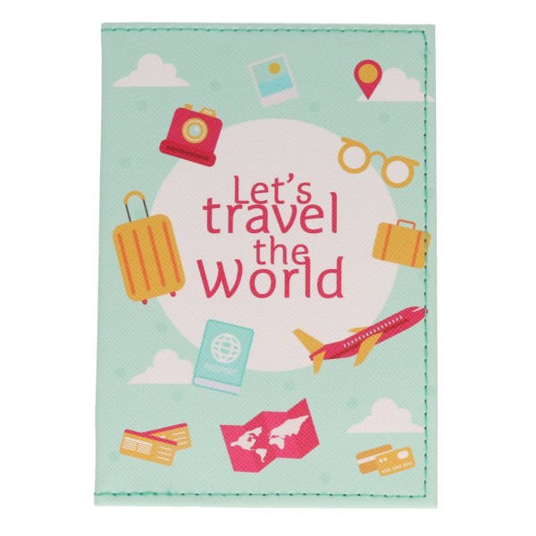 Erdom Θήκη Διαβατηρίου Με Σχέδιο Let's Travel The World