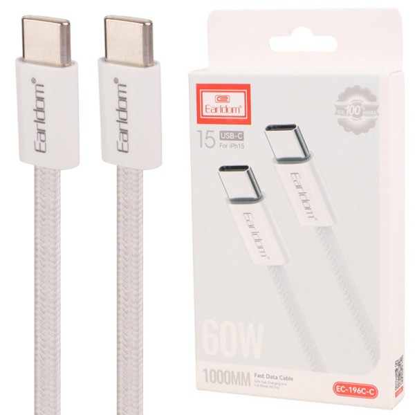 Earldom EC-196C-C Καλώδιο USB-C σε USB-C 60W