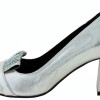Paylan Heel In Silver Color With Thick Heel And Rhinestone