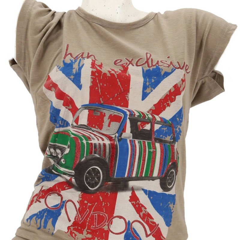 M.H.Y COLLECTION Γυναικείο T-shirt Mε Στάμπα Λονδίνο