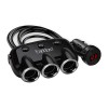 Earldom ET-CS1 Σετ Φόρτισης Αυτοκινήτου με 2xUSB-A & 3xSocket μαζί με Καλώδιο Ενσωματωμένο