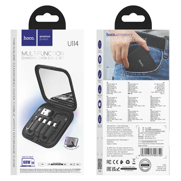 Hoco U114 Σετ Αντάπτορες USB 6 σε 1 3A Micro, Type-C, Lightning, USB-A & Βάση Κινητού