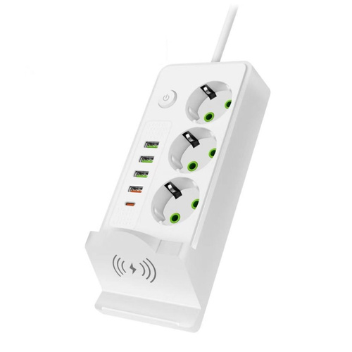 Power Socket QL - 1080U 2500W Πολύμπριζο 3 Θέσεων με 4 Θύρες USB-A και 1 Θύρα USB-C