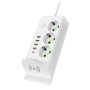 Power Socket QL - 1080U 2500W Πολύμπριζο 3 Θέσεων με 4 Θύρες USB-A και 1 Θύρα USB-C
