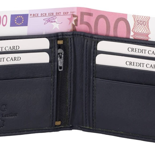Genuine Leather  Ανδρικό Πορτοφόλι Δερμάτινο Mε Κούμπωμα