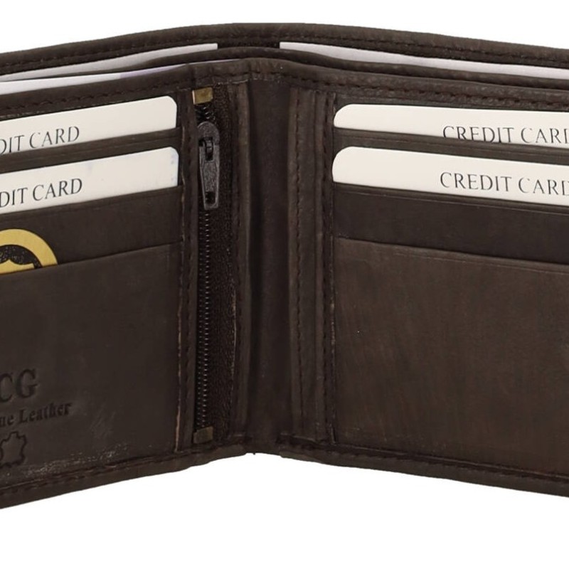 Genuine Leather  Ανδρικό Πορτοφόλι Δερμάτινο Mε Κούμπωμα
