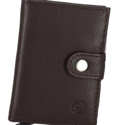 Genuine Leather TR1 Ανδρικό Δερμάτινο Πορτοφόλι Καρτών με RFID και Μηχανισμό Slide