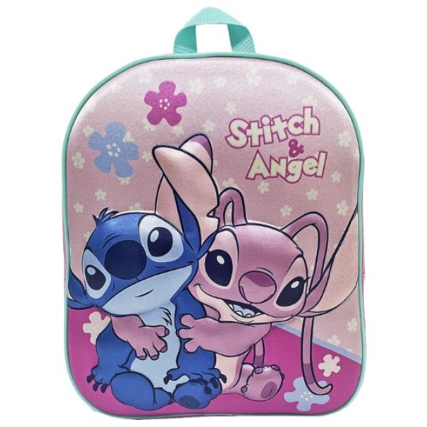 Disney Τσάντα Πλάτης Νηπίου Stitch & Angel 3D