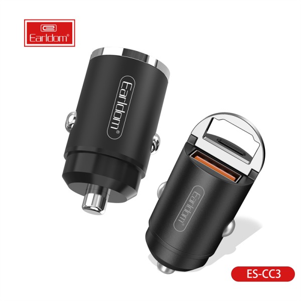 Earldom ES-CC3 Σετ Φόρτισης Αυτοκινήτου Με Θύρες 1xUSB-C & 1xUSB-A και Καλώδιο USB-A σε USB-C