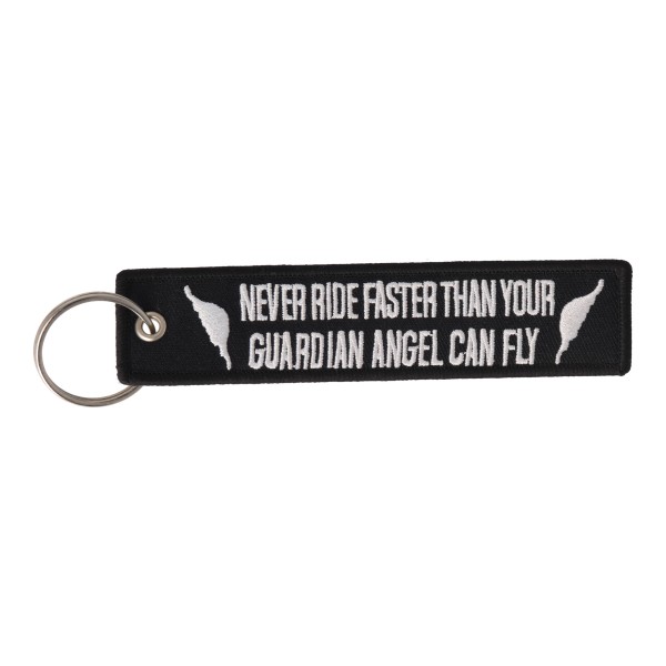Μπρελόκ Υφασμάτινο - NEVER RIDE FASTER THAN YOUR GUARDIAN ANGEL CAN FLY Πορτοφόλια