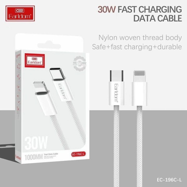 Earldom EC-196C-L Braided Καλώδιο Φόρτισης USB-C σε Lightning 1m