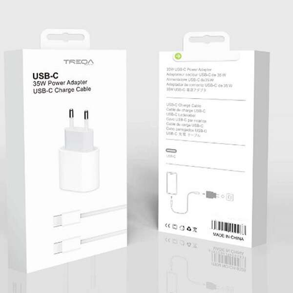 TREQUA CH-9028 Σετ Φόρτισης 35W: 1xUSB-C και Καλώδιο USB-C σε USB-C Αξεσουάρ Κινητών/Tablet
