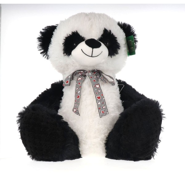 Λούτρινο Αρκουδάκι Panda Με Κορδέλα 40cm Αξεσουάρ & Παιχνίδια