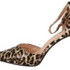 Sweel Shoes Γυναικεία Γόβα με Φιάπα και Λεπτό Ψηλό Τακούνι -Animal Print
