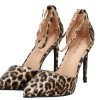 Sweel Shoes Γυναικεία Γόβα με Φιάπα και Λεπτό Ψηλό Τακούνι -Animal Print