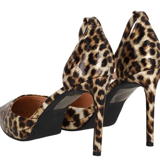 Sweel Shoes Γυναικεία Γόβα με Φιάπα και Λεπτό Ψηλό Τακούνι -Animal Print