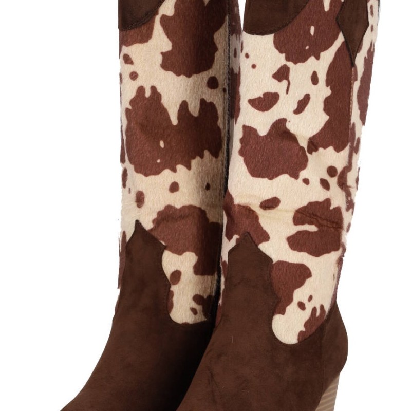 Bestelle Γυναικείο Μποτάκι Σε Στυλ Cowboy -Animal Print