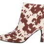 Ideal Shoes Γυναικεία Μποτάκια Στιλέτο με Μυτερή Μύτη -Animal Print