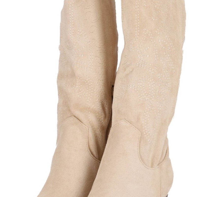 Ideal Shoes Γυναικείο Μποτάκι Καστόρ Σε Στυλ Cowboy