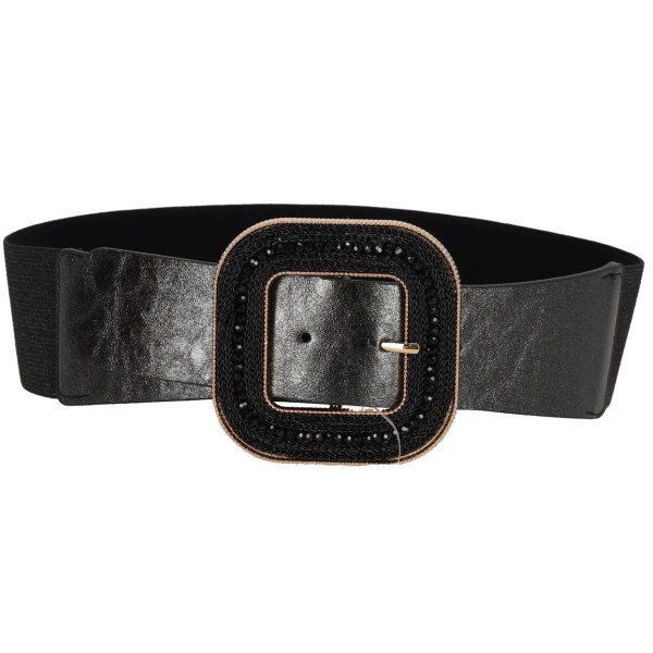 OEM Women's Elastic Belt with Glitter and Rhinestones