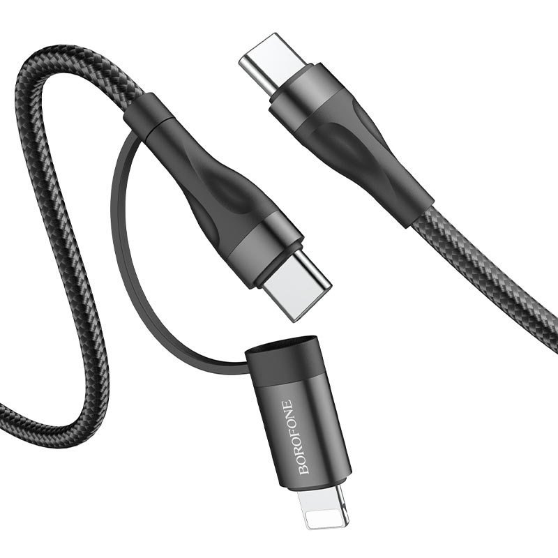 Borofone BX61 Καλώδιο 2 σε 1 USB-C σε Lightning / USB-C 1m