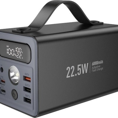 Hoco J138 Power Bank 60000mAh 22.5W με 3 Θύρες USB-A και 2 Θύρες USB-C Power Delivery / Quick Charge 3.0