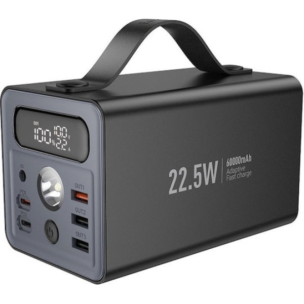 Hoco J138 Power Bank 60000mAh 22.5W με 3 Θύρες USB-A και 2 Θύρες USB-C Power Delivery / Quick Charge 3.0 Αξεσουάρ Κινητών/Tablet