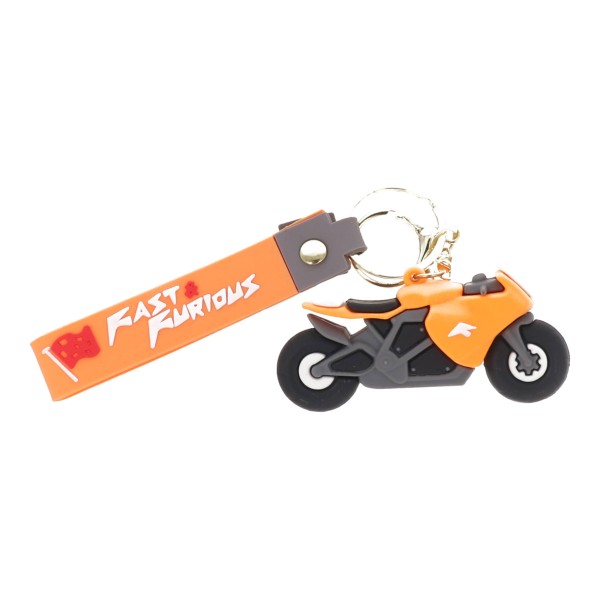 Silicone Keychain With motorcycle Design