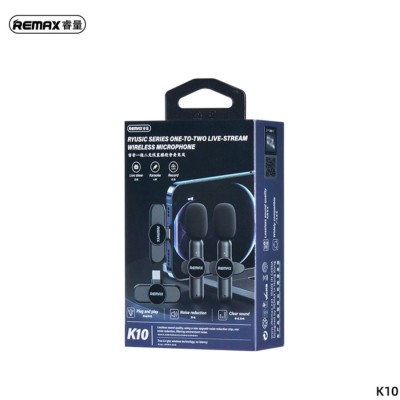 REMAX K10 One-to-Two Live Stream Wireless Microphone (Iphone / Lightning Port)