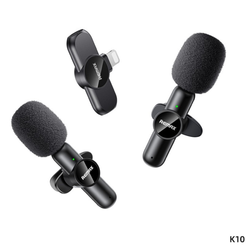 REMAX K10 One-to-Two Live Stream Wireless Microphone (Iphone / Lightning Port) REMAX K10 One-to-Two Live Stream Wireless Microphone (Iphone / Lightning Port)