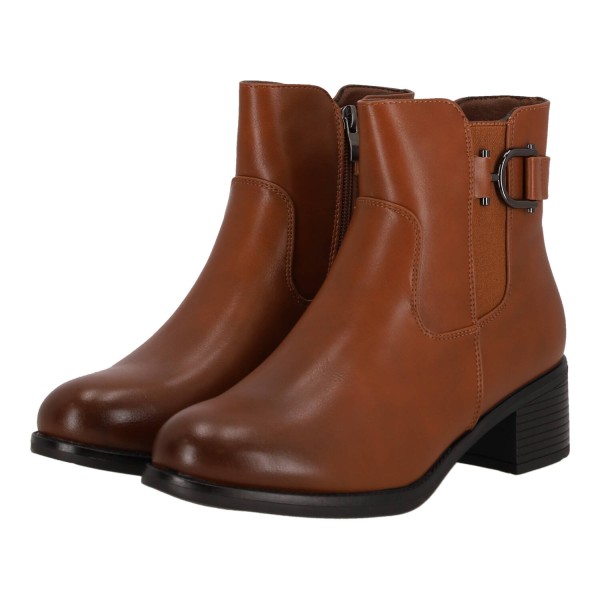 PLATO Women's Leatherette Ankle Boots with Chunky Low Heel PLATO Women's Leatherette Ankle Boots with Chunky Low Heel