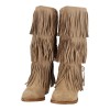 Ideal Shoes Γυναικείες Μπότες Suede με Κρόσια και Χοντρό Τακούνι