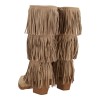 Ideal Shoes Γυναικείες Μπότες Suede με Κρόσια και Χοντρό Τακούνι
