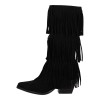 Ideal Shoes Γυναικείες Μπότες Suede με Κρόσια και Χοντρό Τακούνι