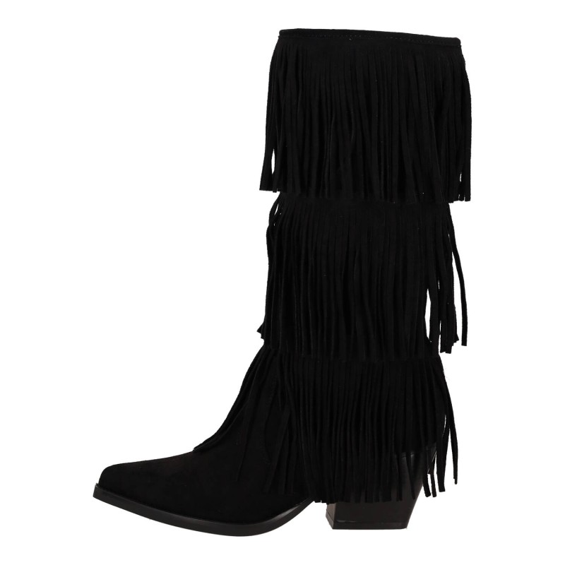 Ideal Shoes Γυναικείες Μπότες Suede με Κρόσια και Χοντρό Τακούνι