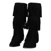 Ideal Shoes Γυναικείες Μπότες Suede με Κρόσια και Χοντρό Τακούνι