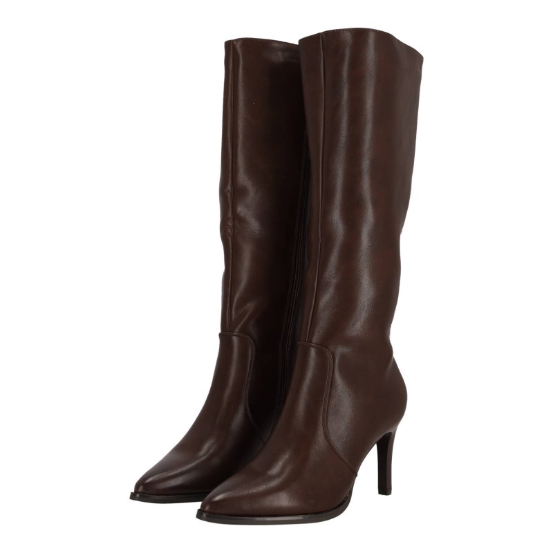 CHC SHOES Γυναικεία Ψηλή Μπότα Δερματίνη με Λεπτό Τακούνι
