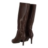 CHC SHOES Γυναικεία Ψηλή Μπότα Δερματίνη με Λεπτό Τακούνι