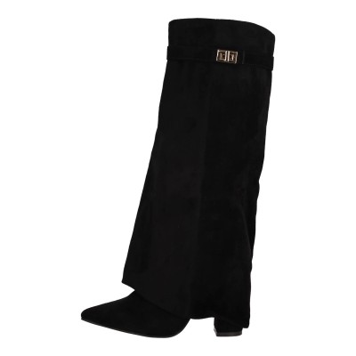 OEM Γυναικείες Μπότες Suede με Χοντρό Τακούνι